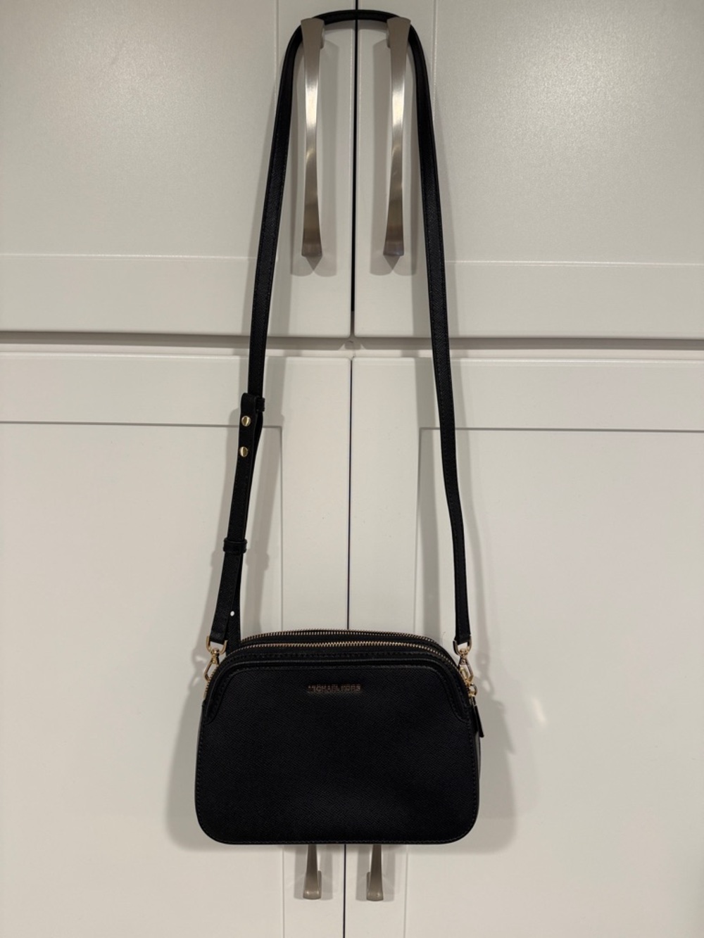 Michael Kors Black Crossbody with Gold-Tone Accents